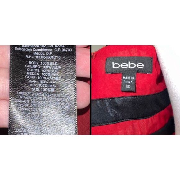 100% Silk Low Cut Red Gown Midi Dress Ruffle Hem Women’s XS - Picture 9 of 11